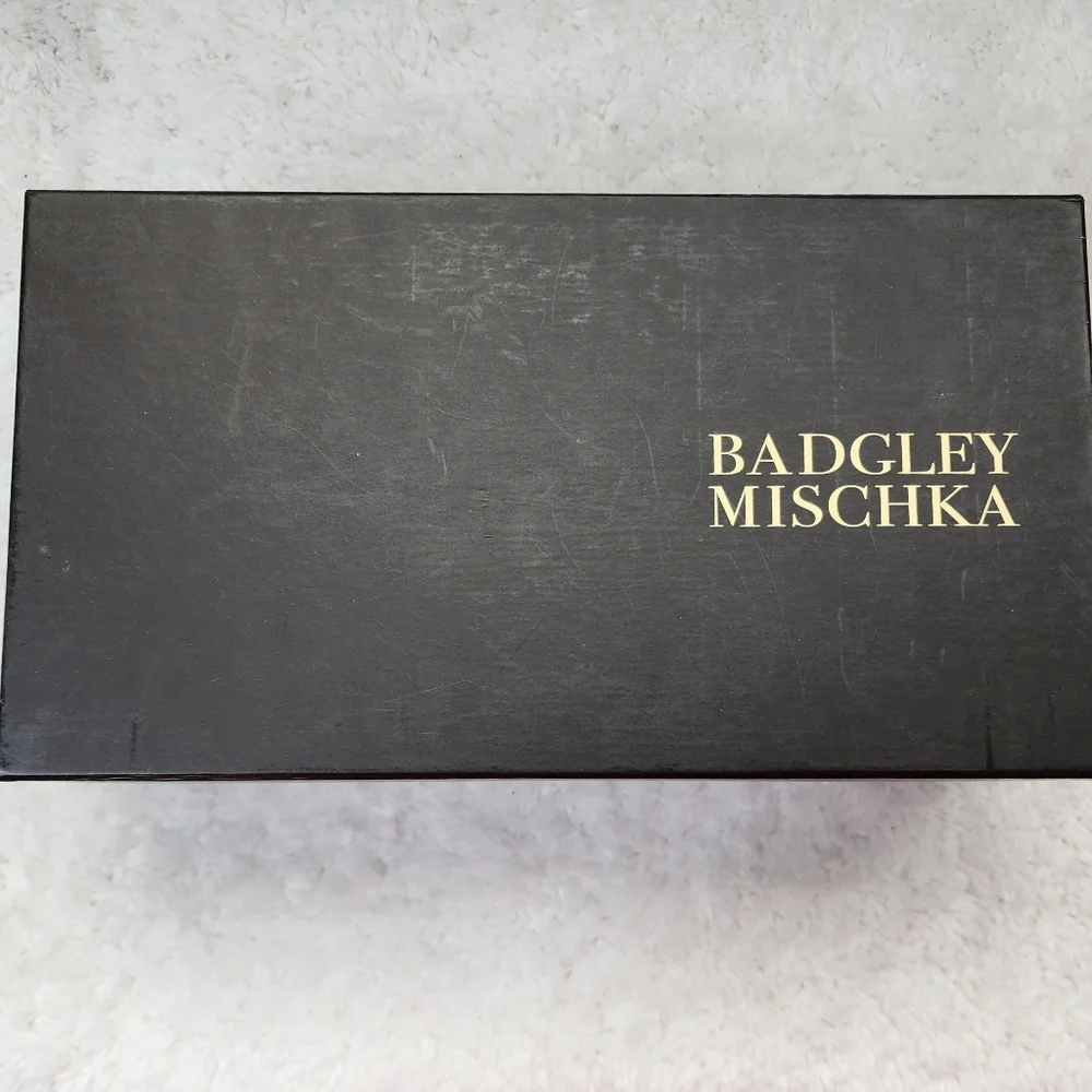 Bagley Mischka Bryon heels dress black fabric crystal decor leather sz 8.5 🎉HP - Picture 15 of 16